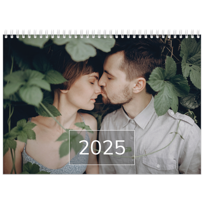 A4 Double Photo Calendar — Date box overlay [cover]