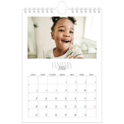 A5 Photo Calendar — Mixed typography [January]