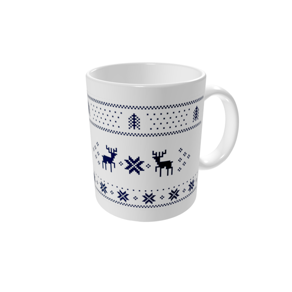 Personalised mugs — Pixel Christmas blue