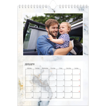 A4 Photo Calendar — Marble backgrounds