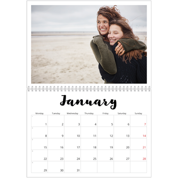 A4 Double Photo Calendar — Handwritten