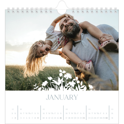 Square calendars  — Flower motif [January]