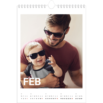 A4 Photo Calendar — Big month [February]
