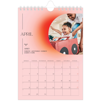 A5 Photo Calendar — Astrology gradients [April]