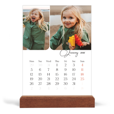 Easel Desk Calendar Portrait  — Snapshots and script [January]