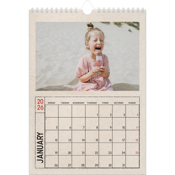 A4 Photo Calendar — Craft stamp effect