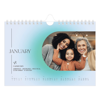 A5 Landscape Photo Calendar — Astrology gradients