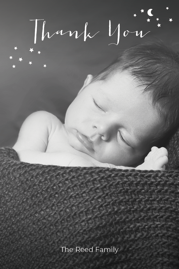 Thank you cards — Name in stars